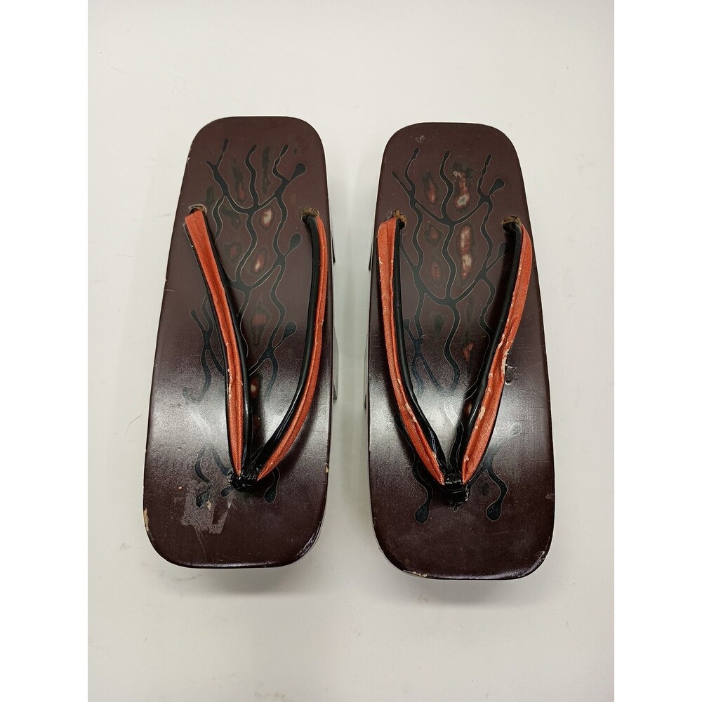Antique Japanese Wooden Shoes Size 8 - Vintage Wear or Decor - As Is